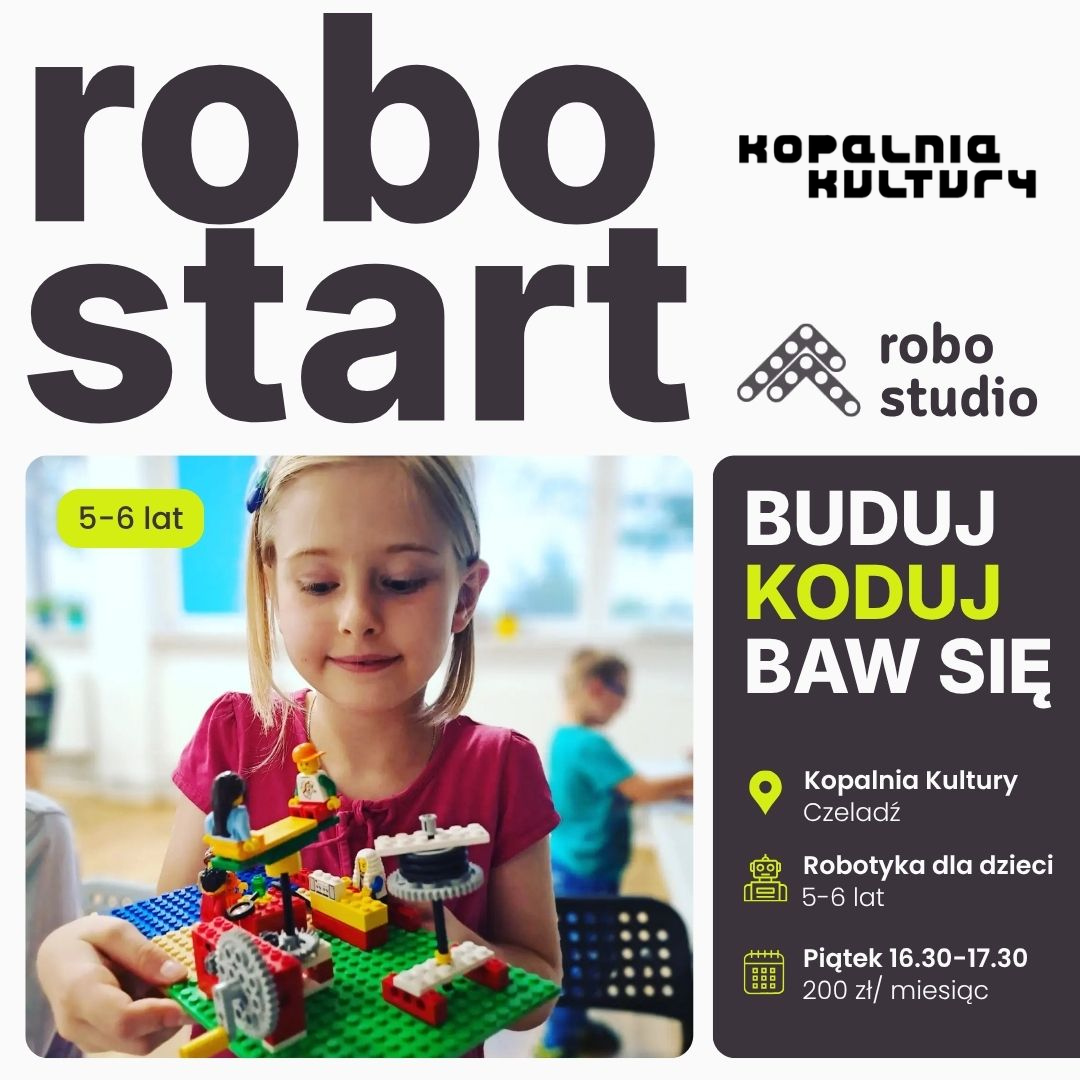 plakat z dziewczynką informujący o ofercie robo studio